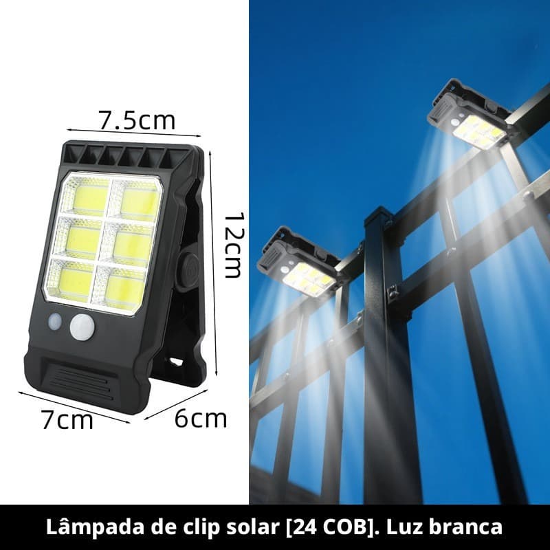 Luz LED para pátio externo com Sensor Solar sem perfuração