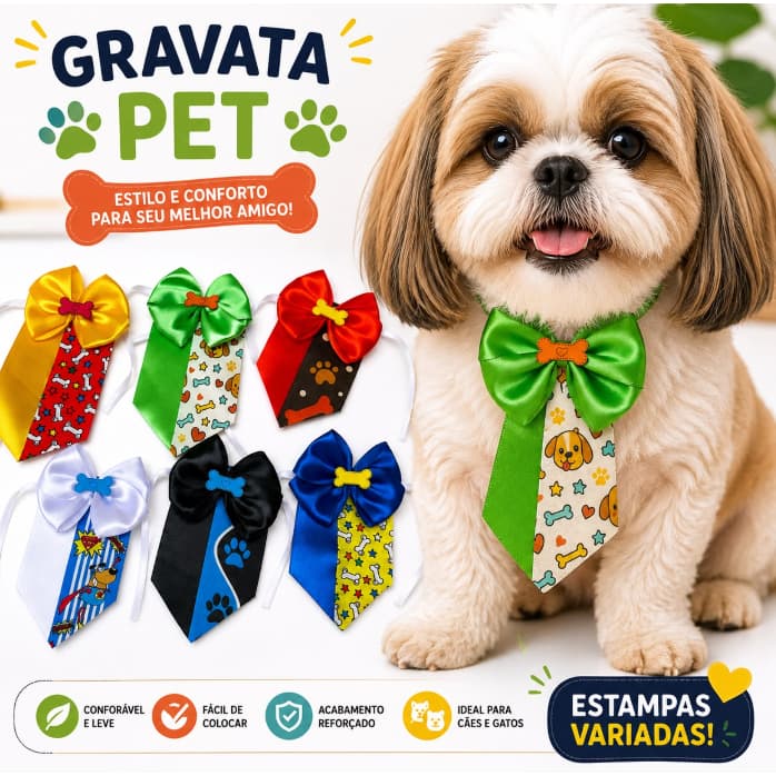 Gravata Pet Kit 10 20 30 Gravata para Cachorro e Gato Pet Shop Atacado Pet