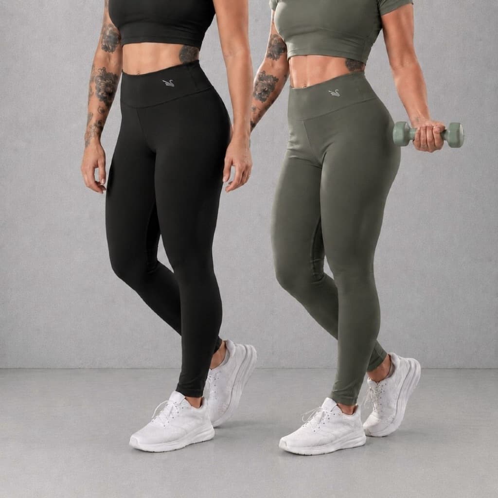 Kit 2 Calça Legging Feminina Poliamida Academia Zero Transparência
