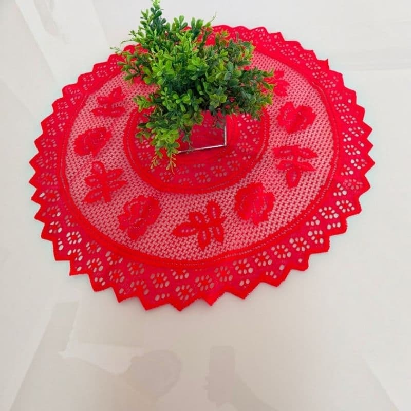 Toalha de Renda Redonda 80x80cm com Design Elegante para Decoração Centro de mesa redondo toalha de mesa redonda de chá