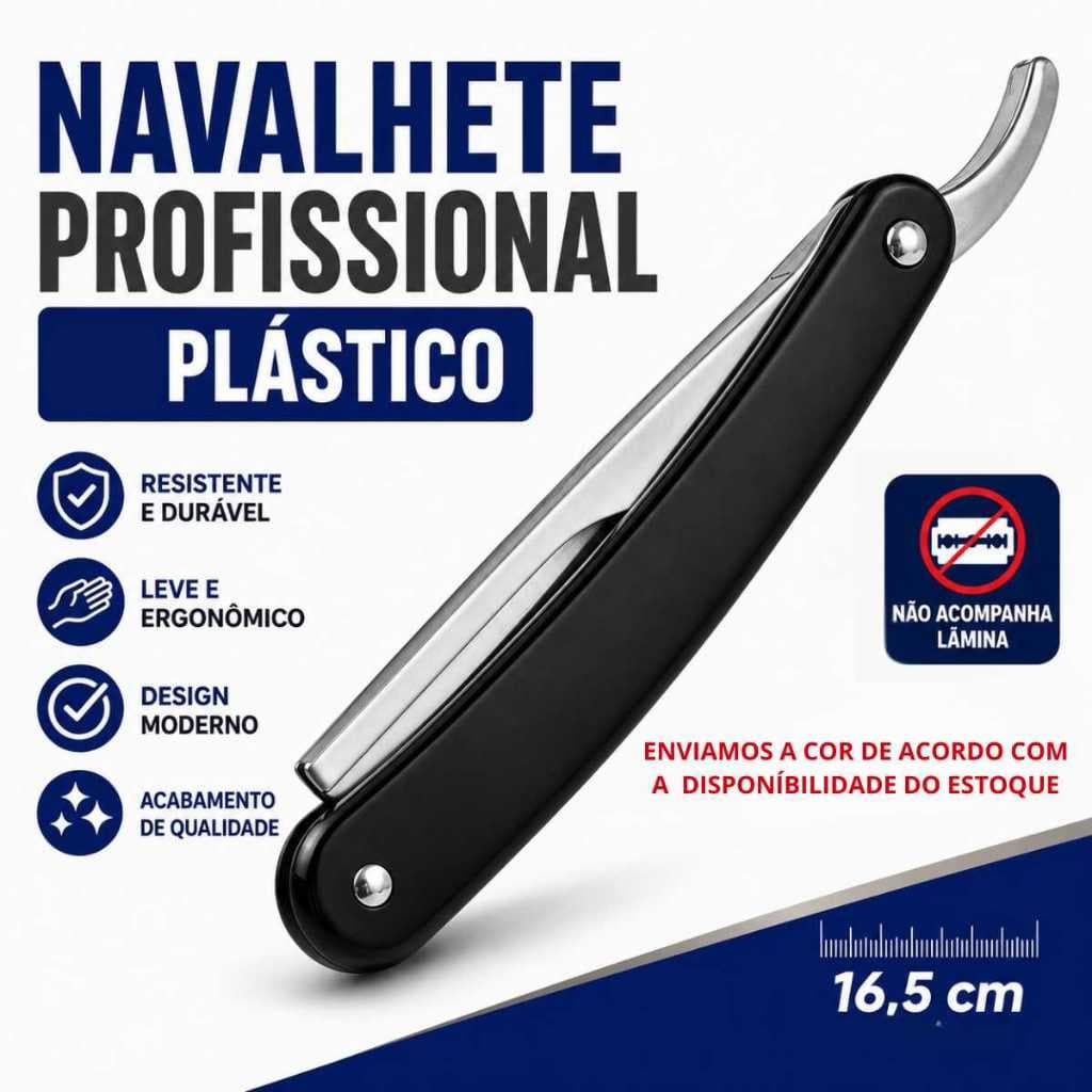 Navalhete profissional Plástico 16,5cm Encaixe para Lâmina Descartável Uso Domestico ou Profissional