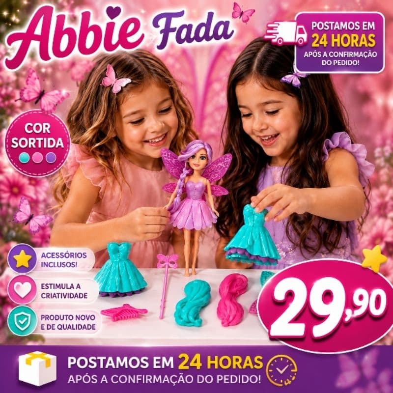 🌸Boneca Abbie Fada com Acessórios - Brinquedo Infantil +3 Anos | Postagem em 24horas🌸