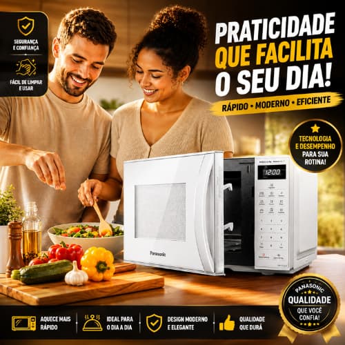 Micro-ondas de bancada Ideal+ Panasonic ST25 Forno 21L Branco 127v