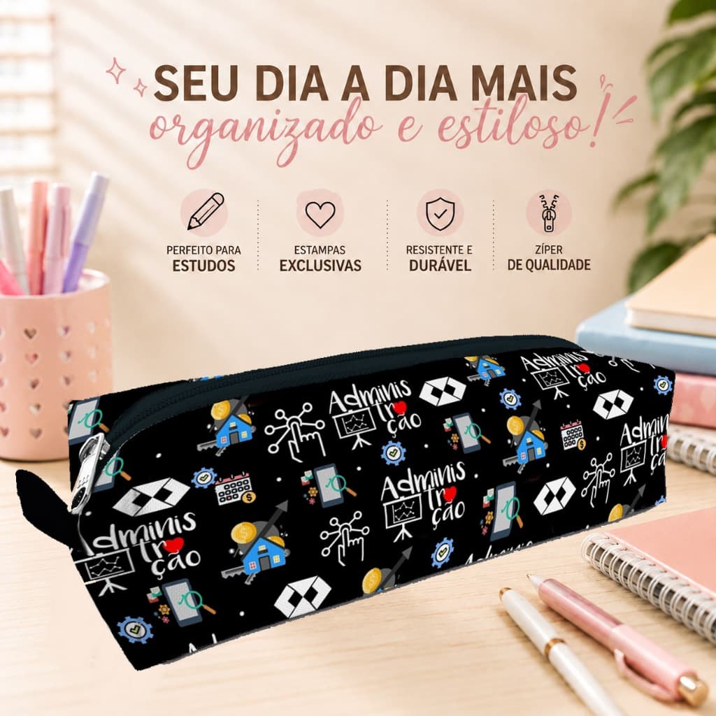 Estojo Escolar Administração Estojo para Canetas Lapis Faculdade Estojo Universitário Presente