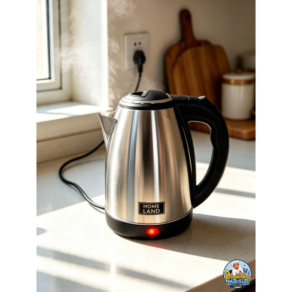 Chaleira Elétrica 1,8l Inox desligamento automático Homeland - agua cha cafe cozinha