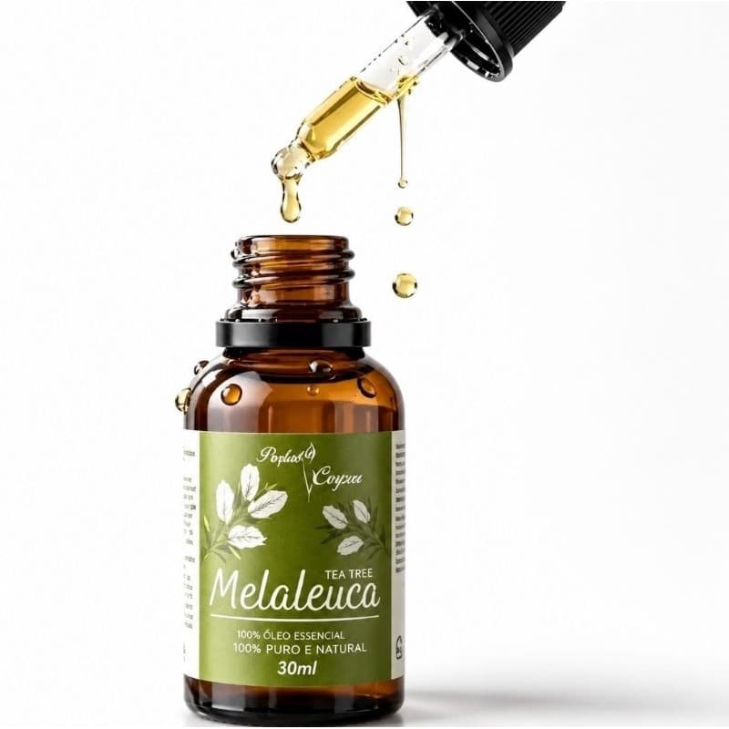 Óleo Essencial de Melaleuca Tea Tree 100% Puro Natural 10ml Para Pele Unhas