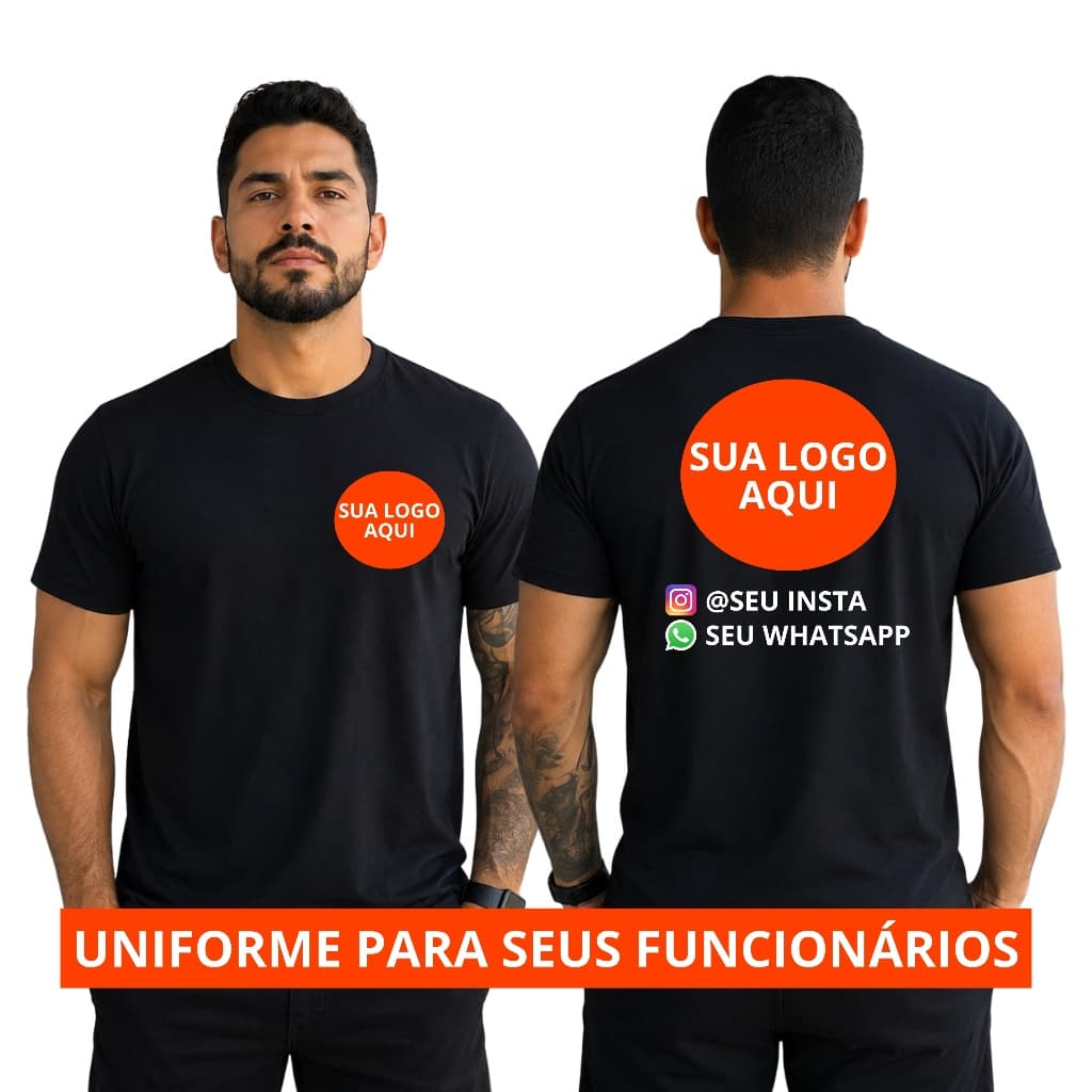 Uniforme Com a Sua Logo Camisa Para Seus Funcionário Uniforme Não Estica Nem Desbota Rápido