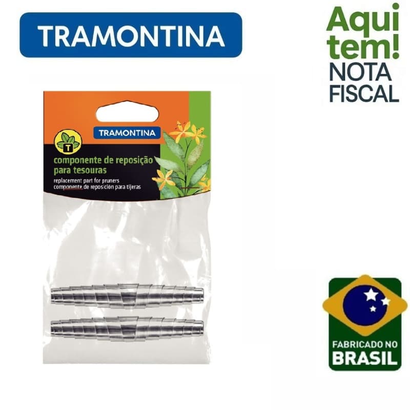 2 x Mola Metálica Cromada Tramontina para Tesoura de Poda