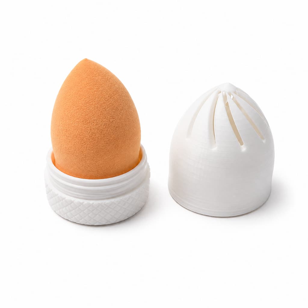 Porta Esponja Maquiagem Silicone Portátil Estojo Protetor Ro Branco