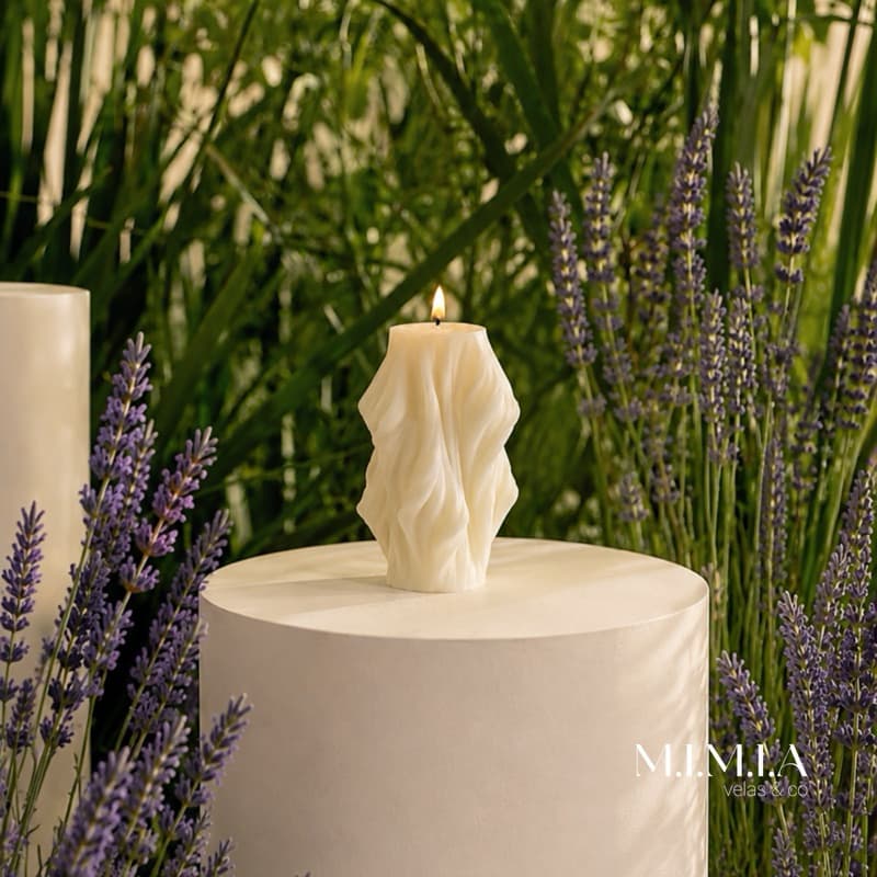 Vela Aromática Decorativa Estruturada Torcida Cera de Coco Perfumada 100% Vegetal