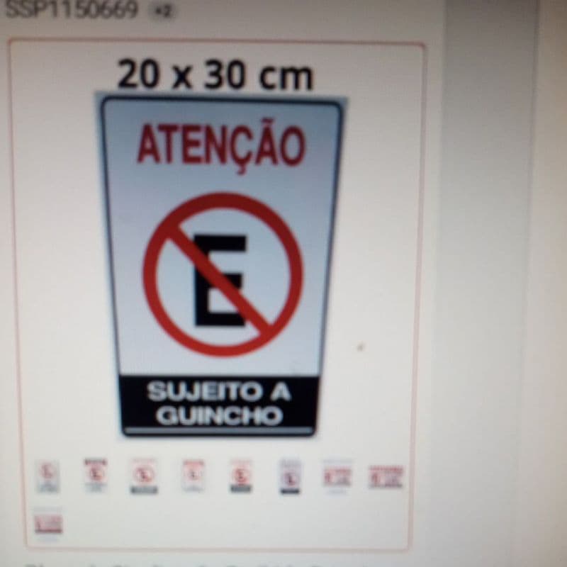 Placa de Sinalização Proibido Estacionar 20x30cm com Fácil Instalação