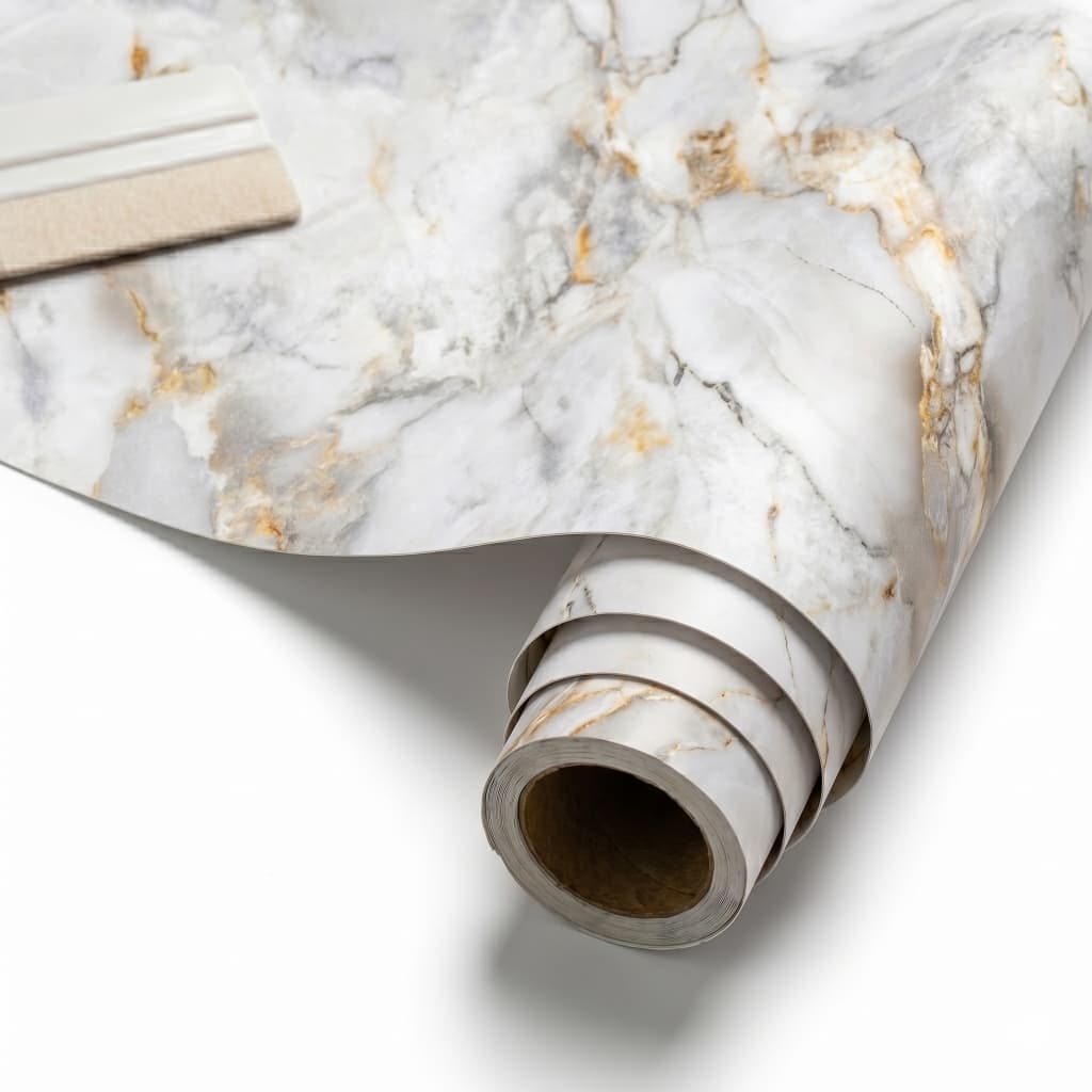 Papel de Parede 6 Metros Rosa Floral Mármore Autocolante Varios Modelos