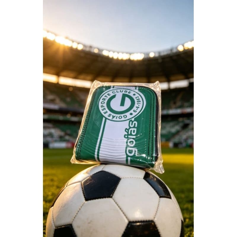 Carteira Com  Estampa do Time do Goiás Fecho de Zíper  Porta Moedas e Cartões