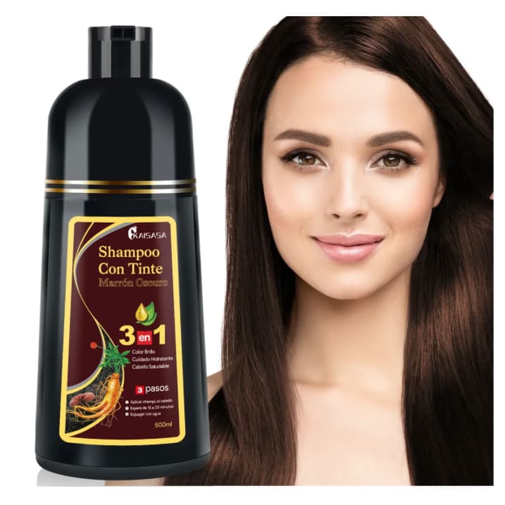 Shampoo Tonalizante 3 Em 1 Cobre Cabelos Brancos Marrom Escuro