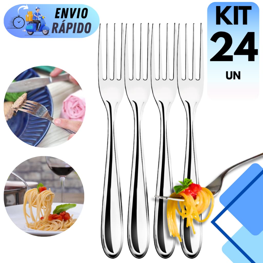 KIT GARFOS DE AÇO INOX PREMIUM JOGO DE TALHERES RESISTENTES PARA CASA COZINHA E RESTAURANTE