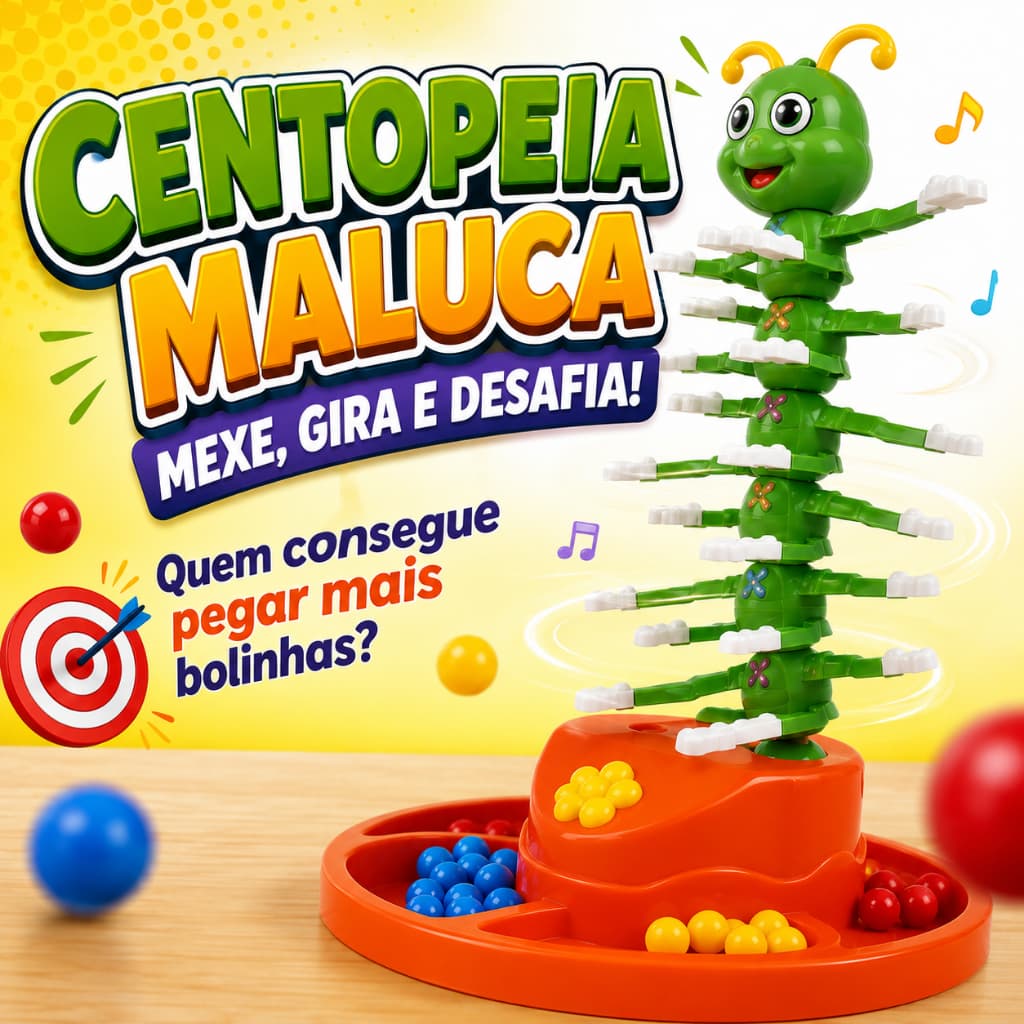 Centopeia Maluca Game Mexe Mexe Jogo Interativo Infantil Coordenação Motora 4+