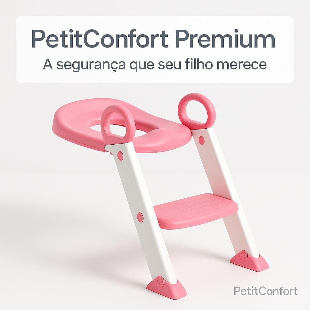 Assento Infantil Redutor Escada Rosa Conforto Banheiro