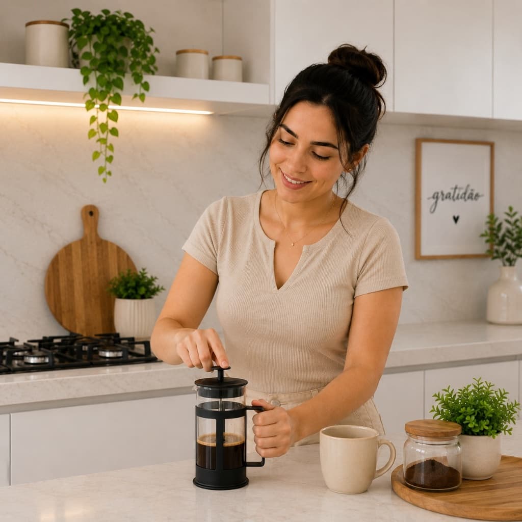 Cafeteira Francesa 600ml - Prensa Francesa para Café - Preta