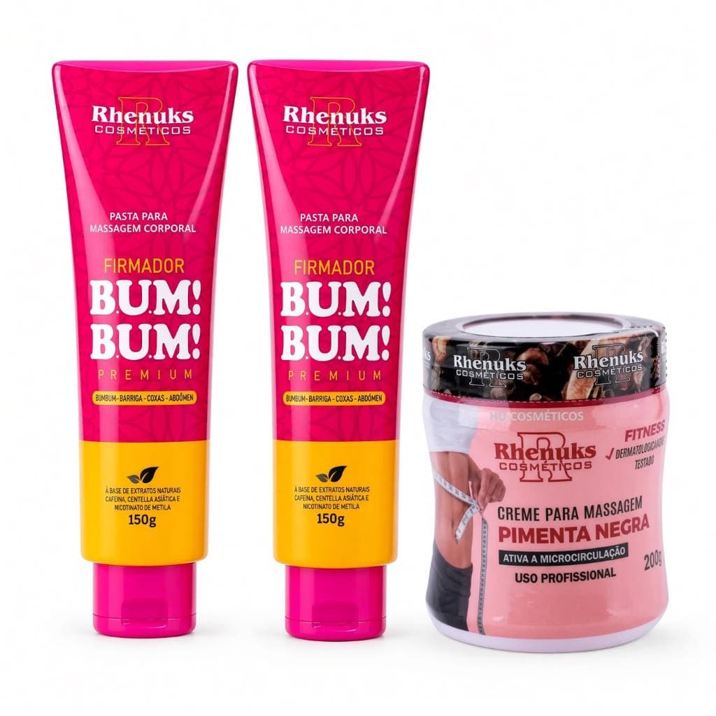 Kit Gel Redutor De Medidas Pimenta Negra 200g + 2und Gel Firmador De Bumbum 150g