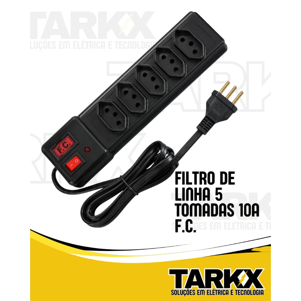 Filtro de Linha com 5 Tomadas 10A 80cm FC