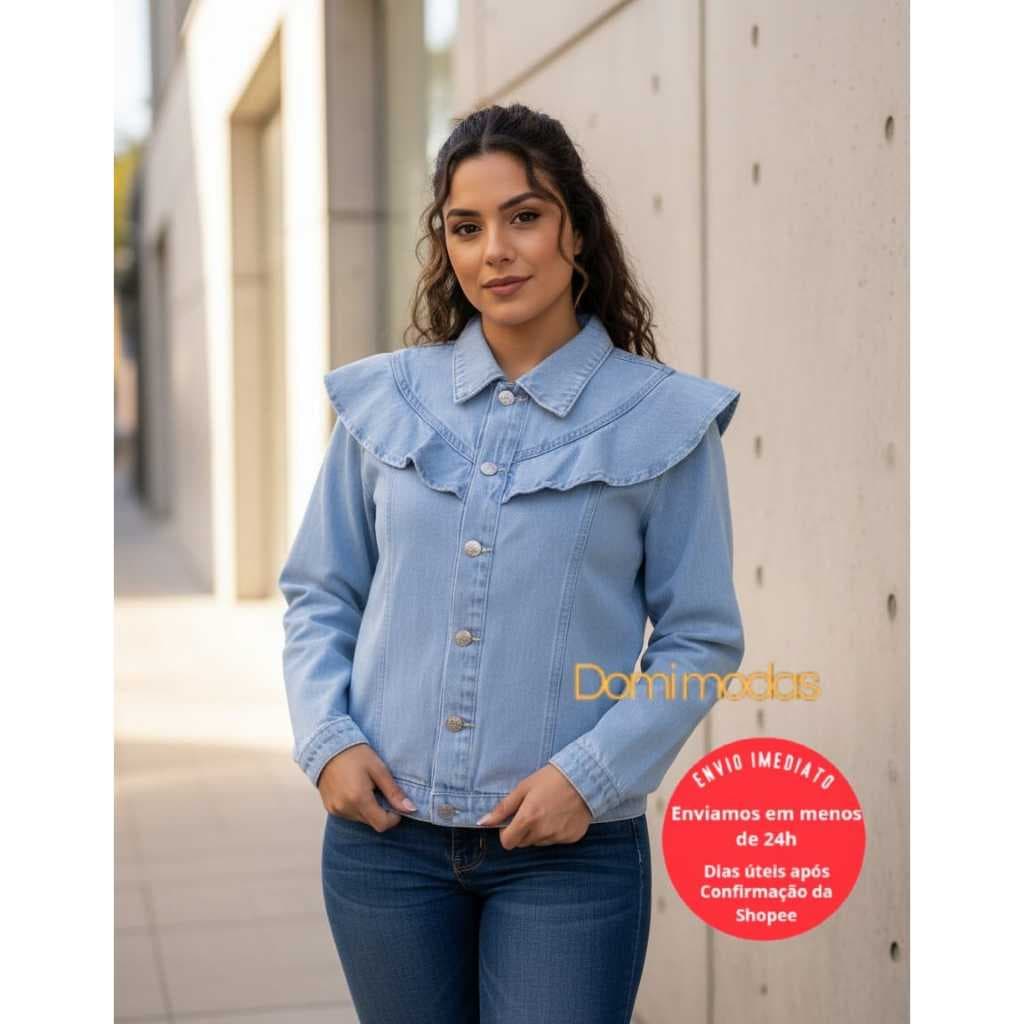 Domi Modas Jaqueta Jeans Estilo Princesa  6270