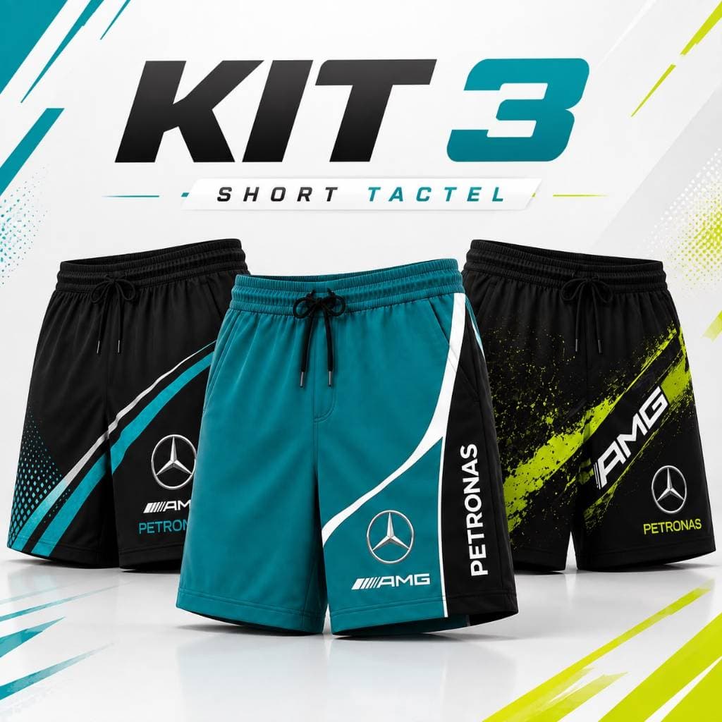 Kit 3 Shorts Bermudas Masculinos Tactel Esportivo Marcas Corrida Secagem Rápida Praia Academia Casual