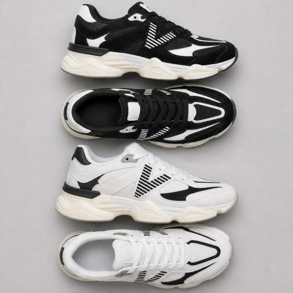 Kit 2 Pares Tênis Esportivo Retro Casual Feminino Masculino Unissex Confortável Chunky Plataforma