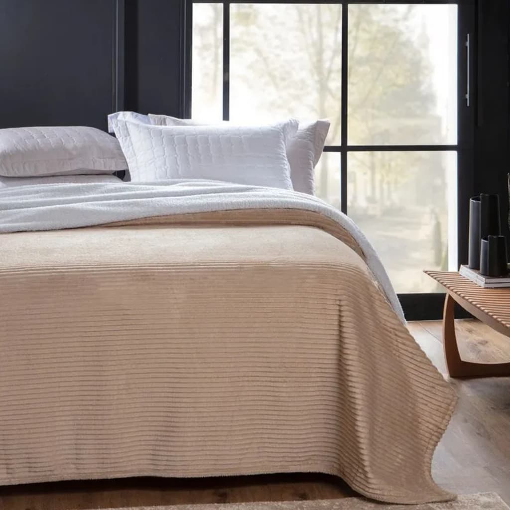 Cobertor Dyuri Com Sherpa 1,80 M X 2,20 M Bege Aveia Jolitex