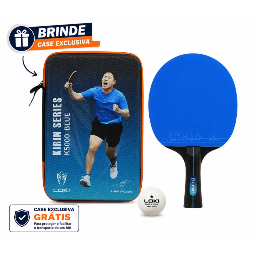 Raquete Tênis De Mesa Profissional K5000 Loki Ping Pong + Brinde case Aprovada ITTF