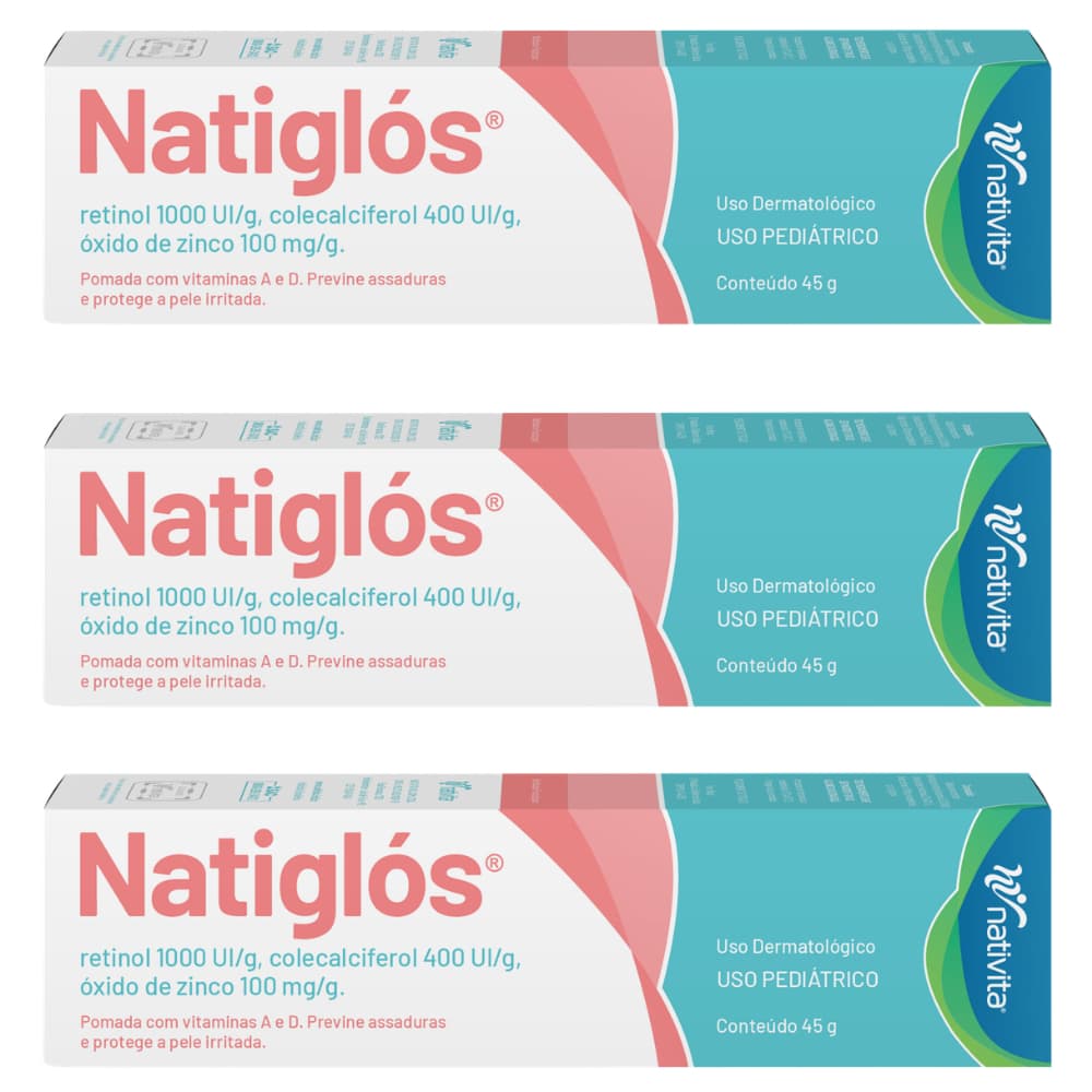 Pomada Natiglós 45g Para Assaduras Bebê Óxido de Zinco Vitaminas A e D Proteção da Pele