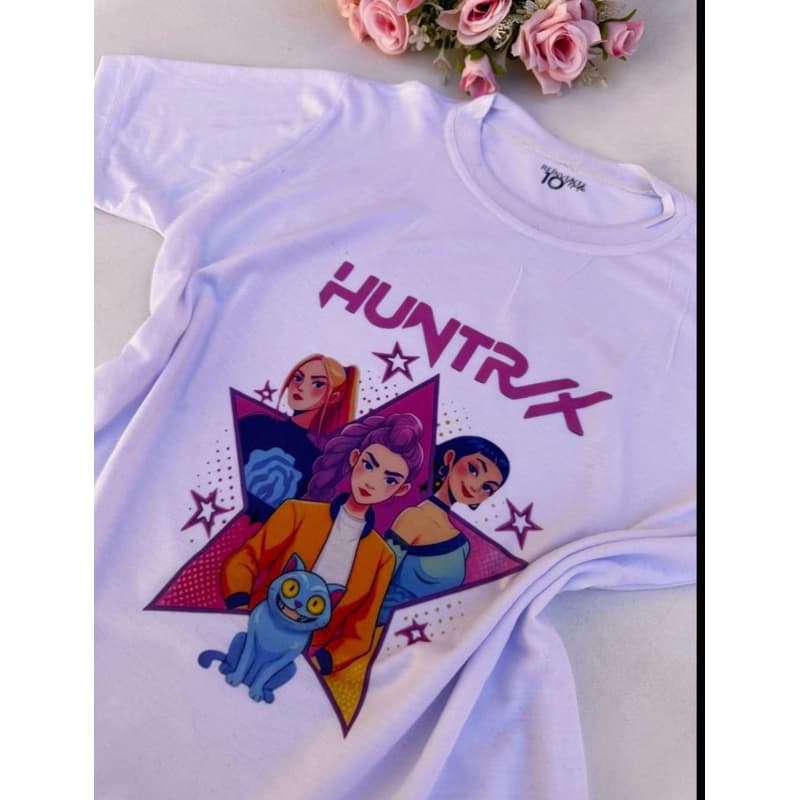 Camiseta KPop Demon Hunters HUNTRIX,  INFANTIL, blusa ZOEY, RUMI, MIRA, SAJA BOYS