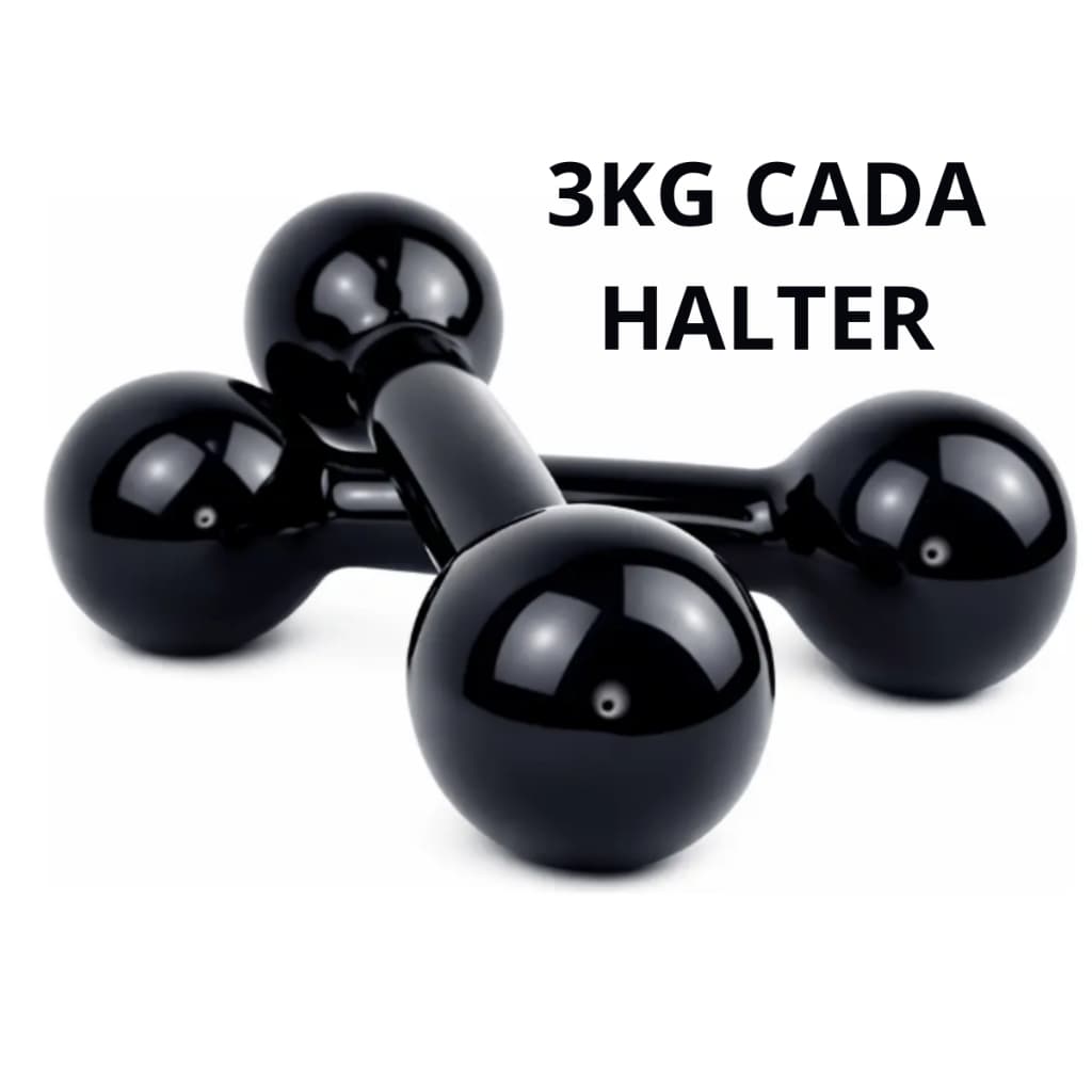 Halter Peso 2kg Bola Emborrachado Par Exercício Em Casa Academia Ginástica Fisioterapia Crossfit Cor Preto Preto
