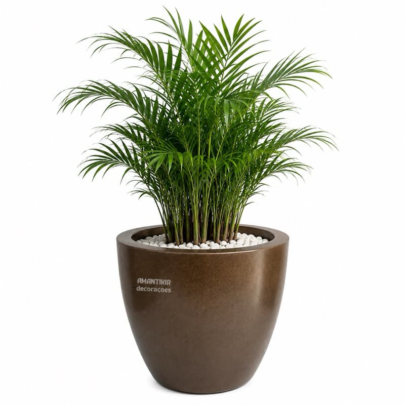 Vaso de Planta Decorativo Reciclável em Polietileno Moderno  Redondo Liso  Tamanho G  - Ref.  B-75