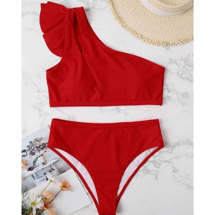 biquini top,ombro so com,babado calcinha hot pant plu-size todos tamanhos.