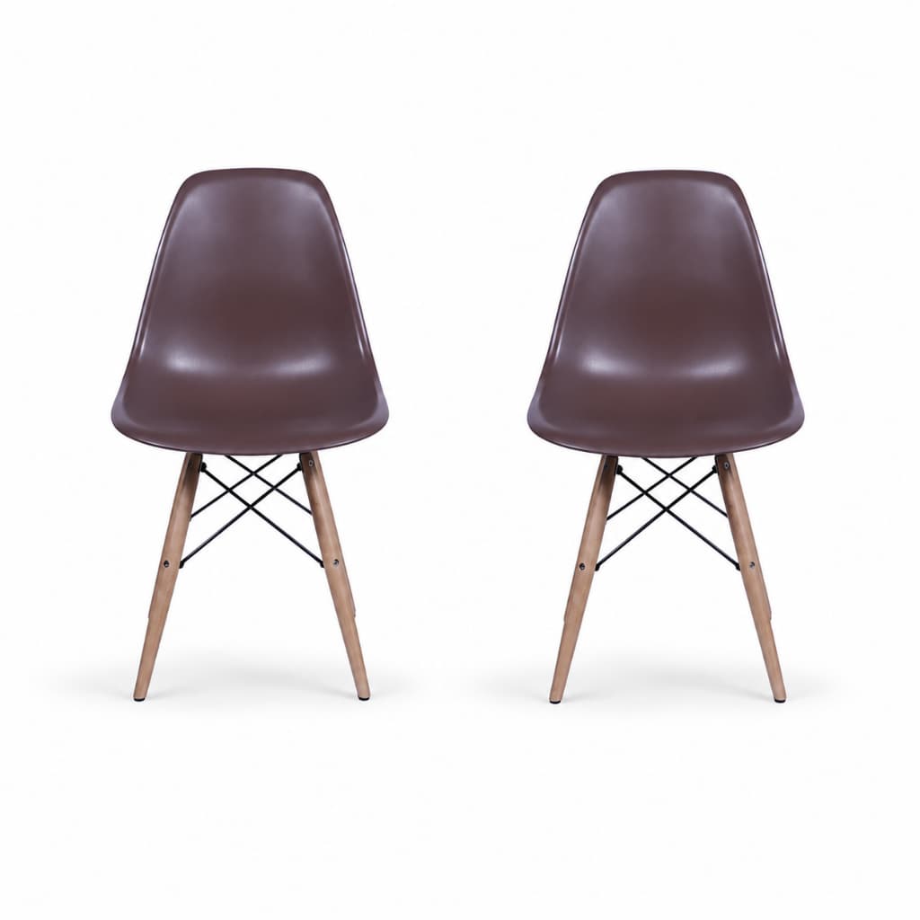 Kit 2 Cadeiras Charles Eames Eiffel Wood Design