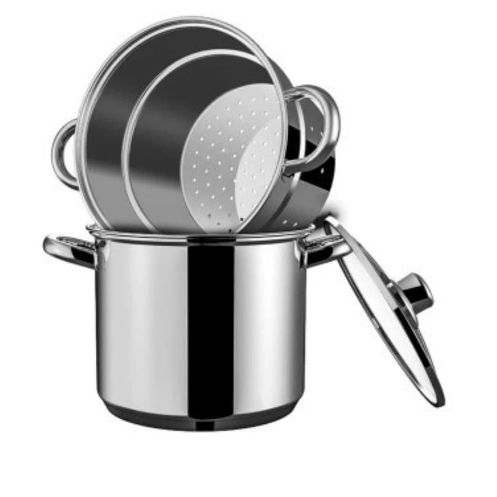 Panela de macarrão  de Aço Inox  Marca Brinox. Espagueteira Inox Savoy. Perfeita para espaguete massas em geral 5 litros