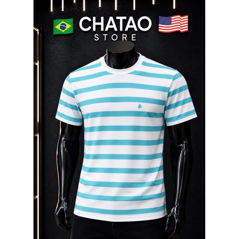Camiseta Listrada Brooks Masculina Casual Premium Estilo / Tendência