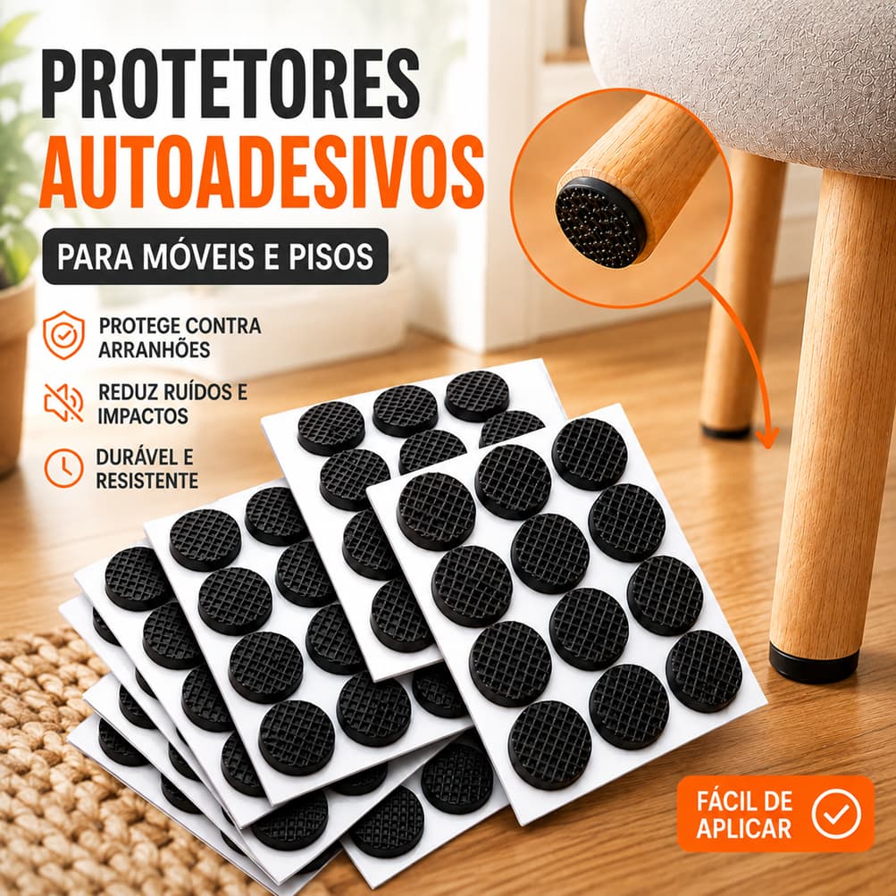 Kit Adesivo Protetor de Móveis Redondo 2,5cm para Pés de Móveis Cadeiras Mesa ENVIO IMEDIATO