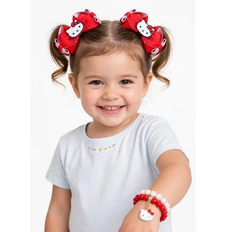 Par De Laço Hello Kitty Acessórios Infantil Hello Kitty Laço Para Meninas