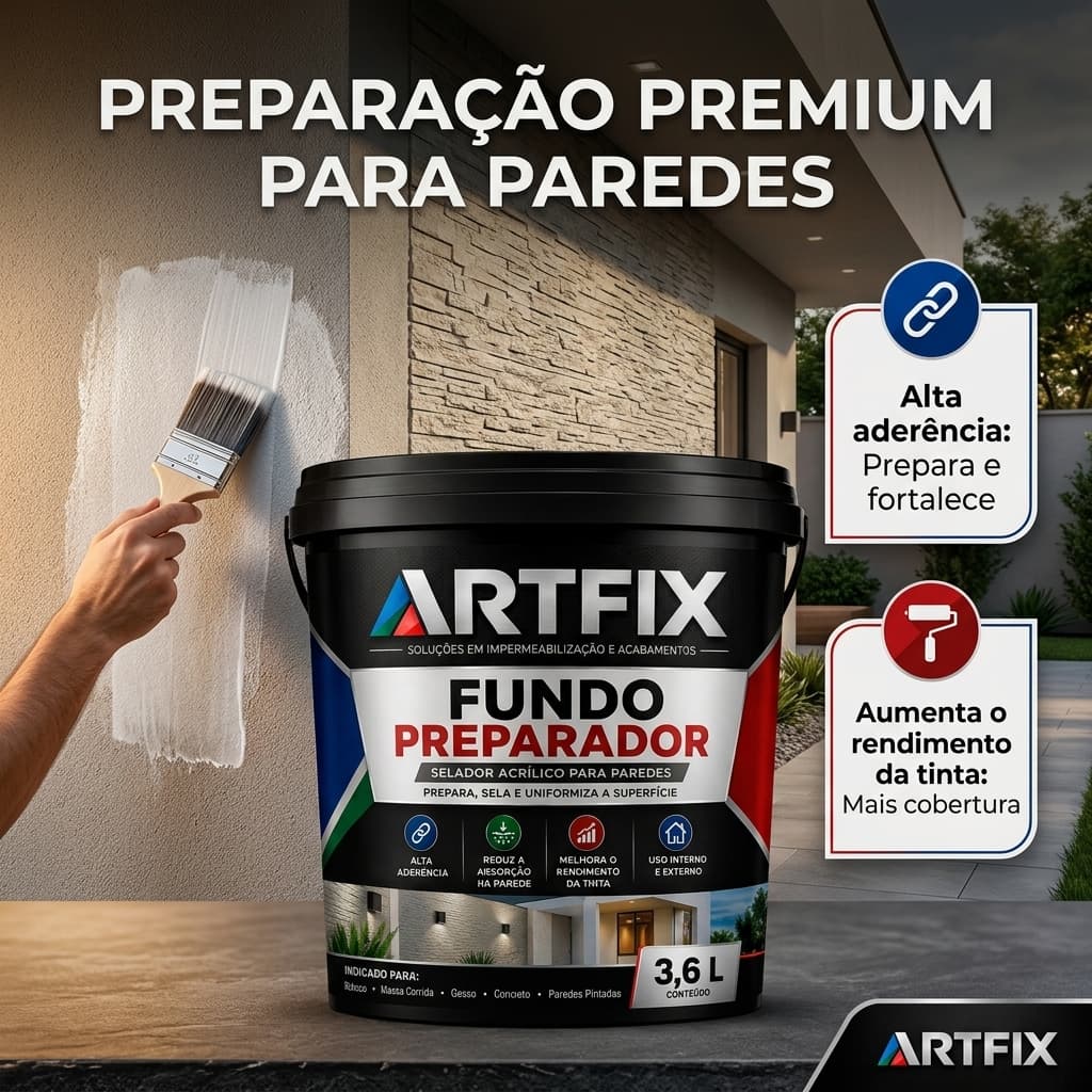 Fundo Preparador Incolor 3,6L de Paredes para Preparar e Selar Superfícies para Pintura