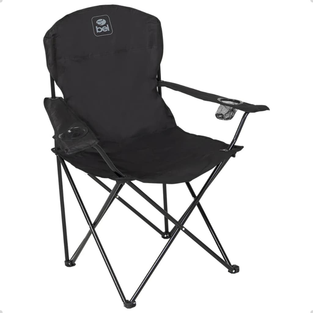 Cadeira Camping Dobravel Araguaia Comfort Max Preta Bel 150kg Pesca Praia Com Sacola Transporte
