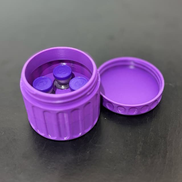 Porta Ampolas para 4 Frascos de 0,5 ml até 3 ml - Tirzec Peptideos TG Lipoles Gluconex Tirzedrall Estojo Organizador