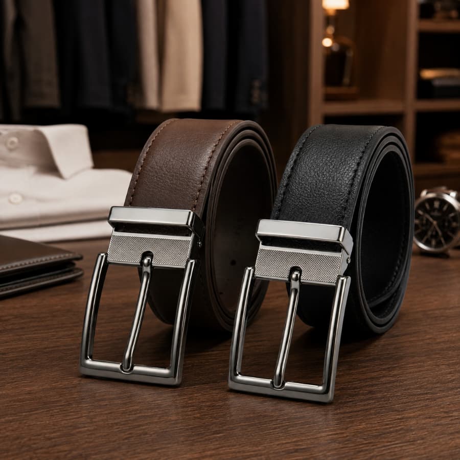 Cinto Masculino Fivela Ajustável Em Couro Sintético Casual Dia A Dia Qualidade Premium