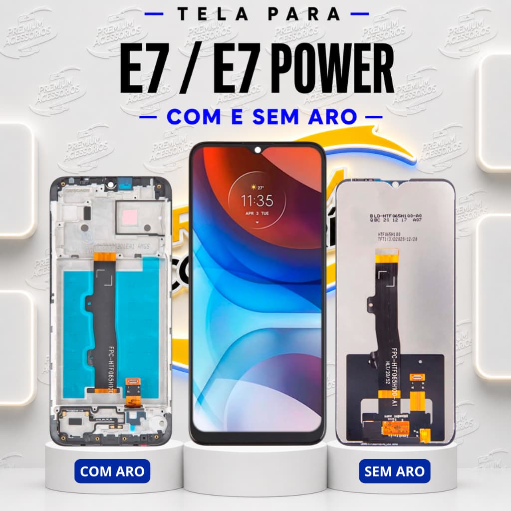 Tela Frontal Display Pra  Moto E7 E E7 POWER LCD Touch Completo XT2095 - A Pronta Entrega