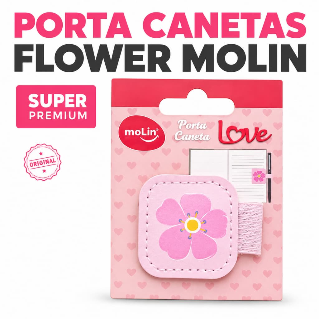 Porta Caneta Adesivo Flowers Molin Para Caderno Agenda Planner Floral