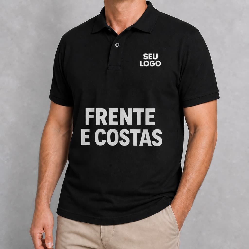Camisa  Polo Personalizada com Sua Ideia/Logo Uniforme Empresa Estampada Seu Logo Manga Curta