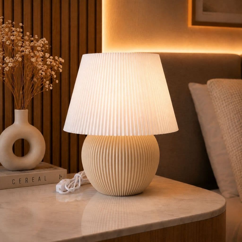 Luminária de Mesa Decorativa Moderna Abajur Redondo Para Quarto Sala Cabeceira