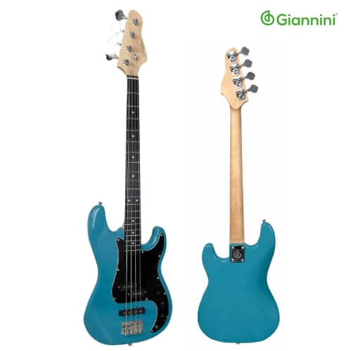 Contra-baixo elétrico 4 cordas Giannini GP-100 Navagio Blue com escudo Black (NB/BK)