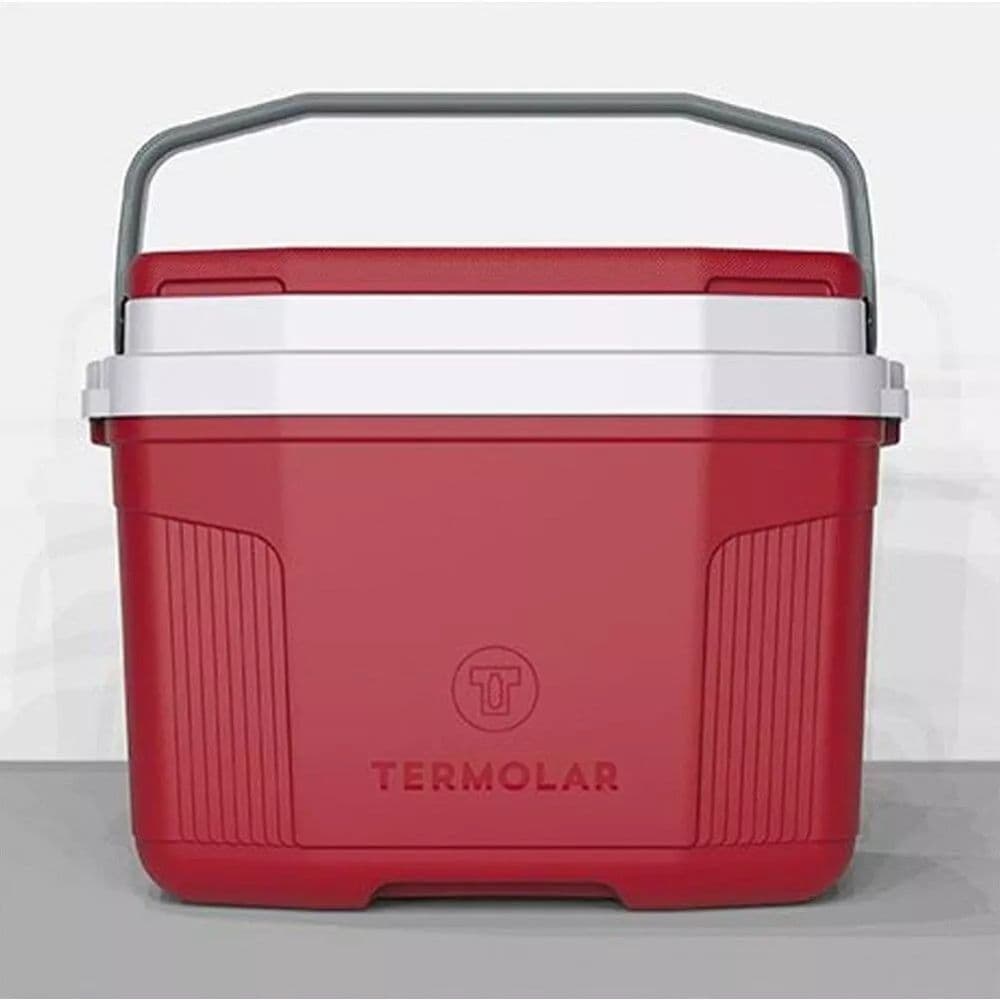 Caixa Cooler Térmico SUV Cor Vermelha 20 Litros Pra Praia Pesca Camping Capacidade p até 26 Latas Termolar Informa