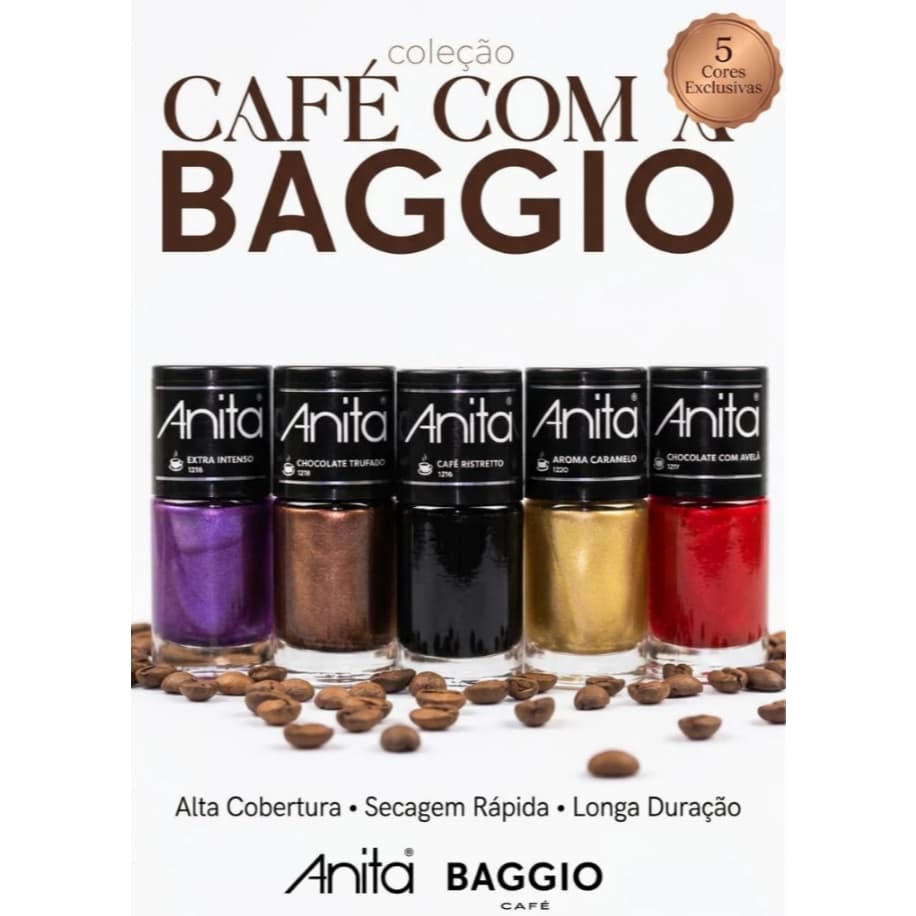 Esmalte Anita Café Baggio 5 Cores Chocolate Caramelo Lançamento - LANÇAMENTO